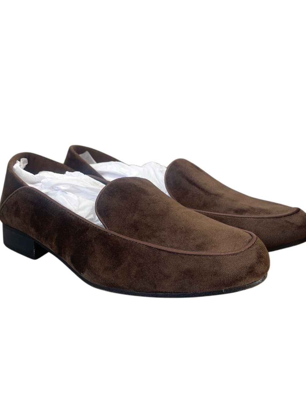 J McLaughlin Luna Loafers Mules Shoes Womens Size 7.5 Brown Velvet Slip On